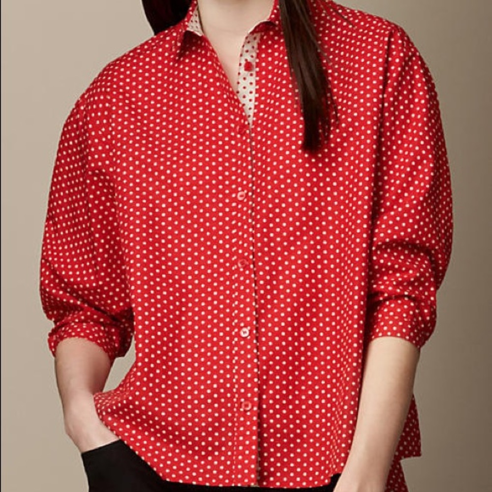 Burberry Brit red polka dot blouse